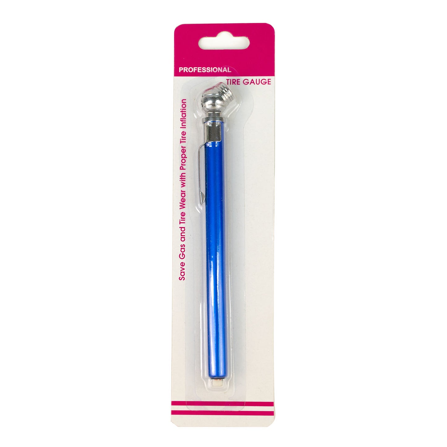 Chrome Plated Tire Gauge with Pocket Clip