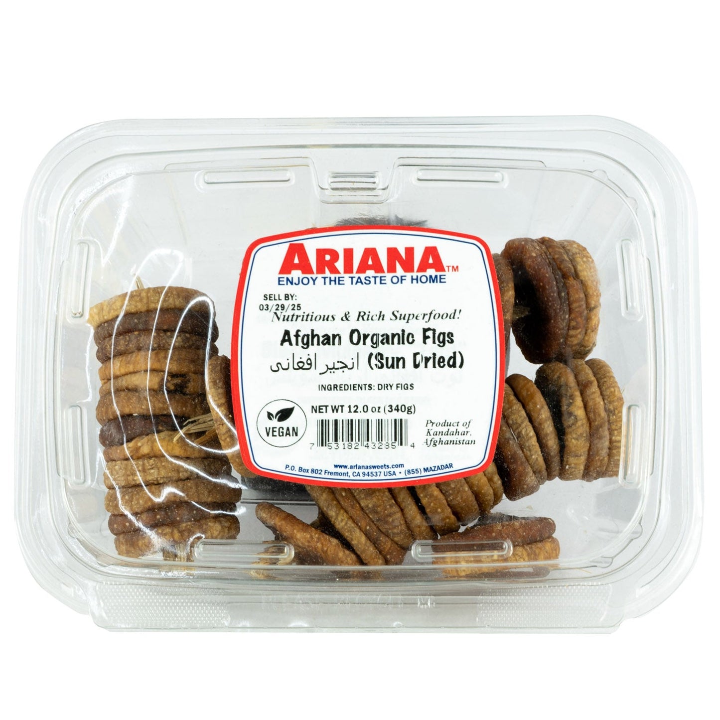 Ariana Afghan Organic Figs (Sun Dried) - 340g