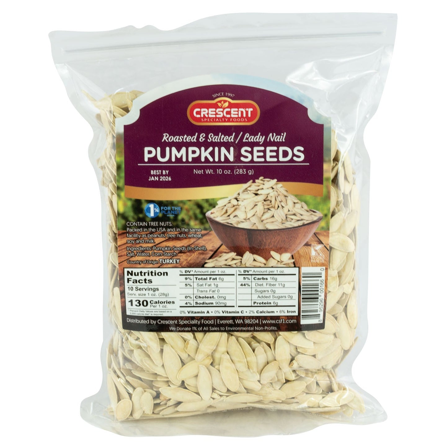 Crescent Roasted & Salted Pumpkin Seeds - 284g