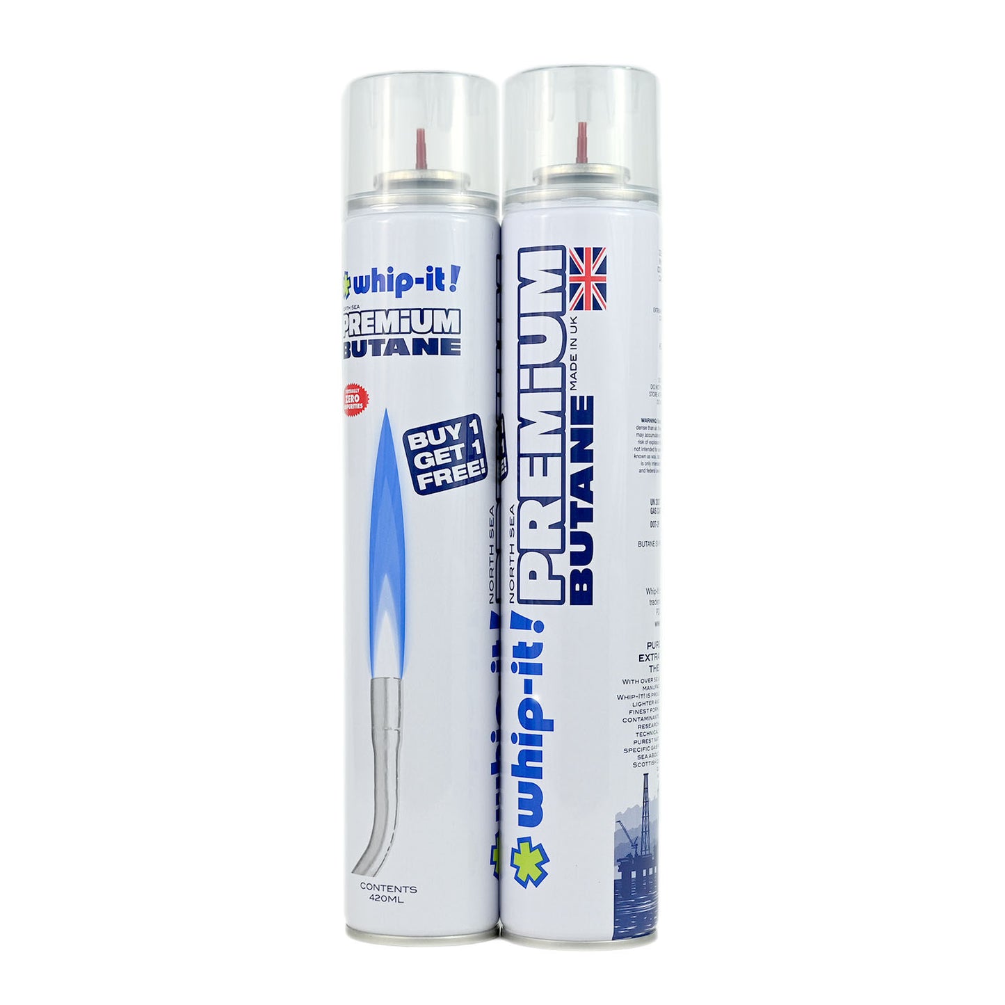 Whip-it! Premium North Sea Butane - 420ml (2 Cans, BOGO)