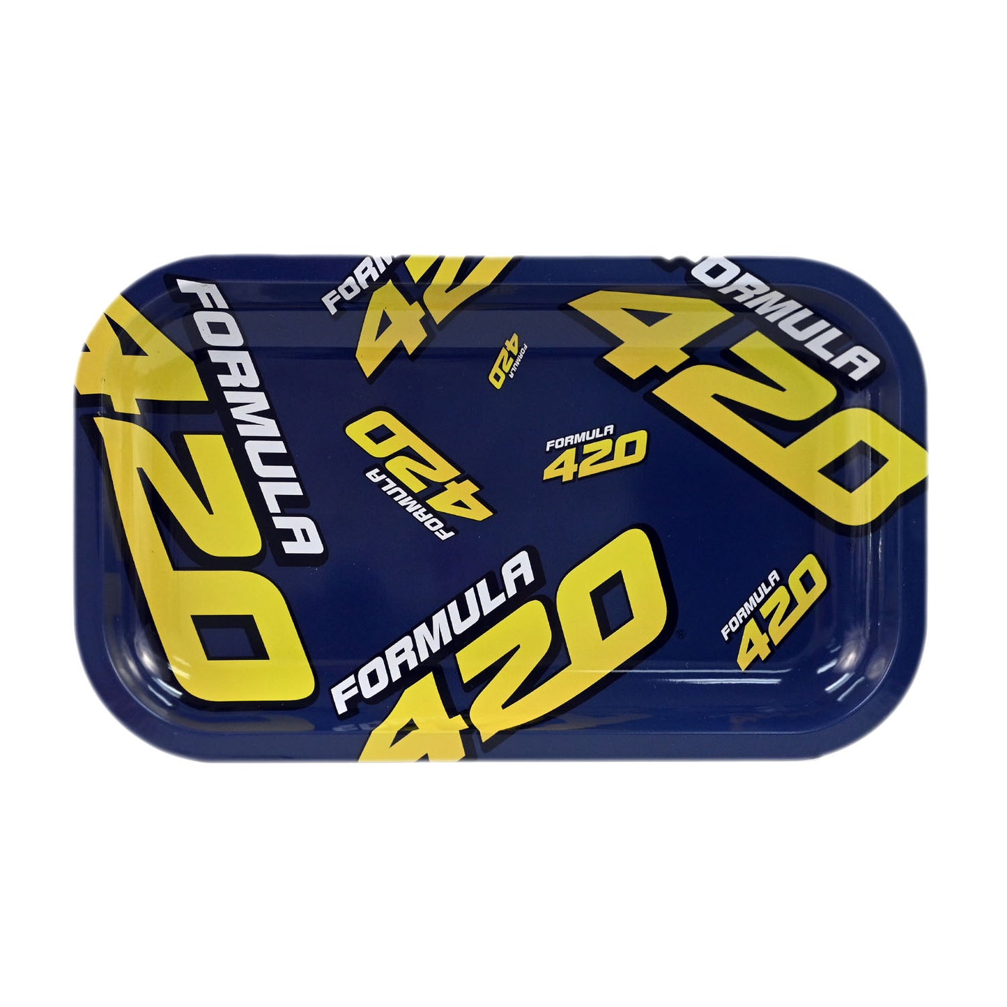 Formula 420 Rolling Tray (Small, Navy Blue Logo Pattern)