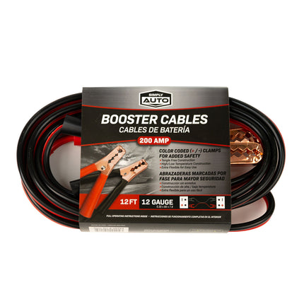 Simply Auto 200 Amp Booster Cables - 12FT