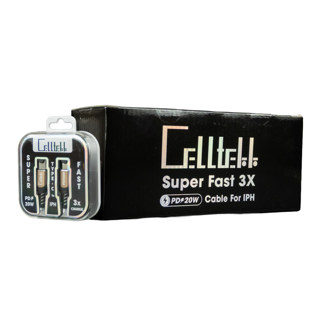 Celltekk Super Fast 3X Type C to iPhone Cable 10ct
