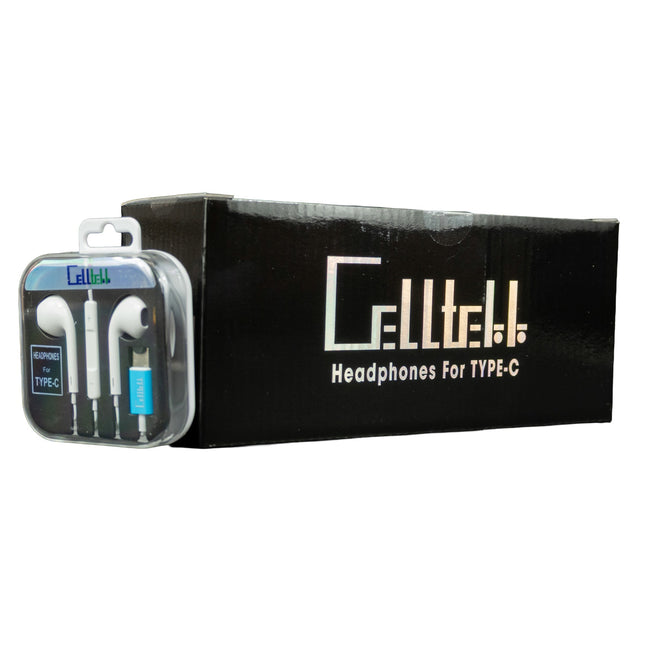Celltekk Type C Wired Earbuds Headphones 10ct