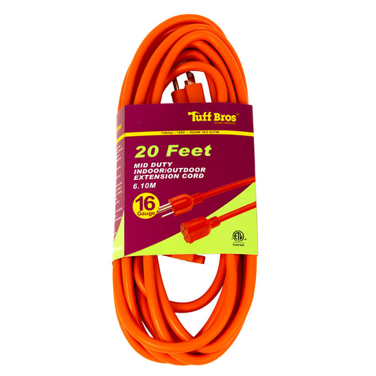 Tuff Bros 20ft Extension Cord (Indoor/Outdoor)