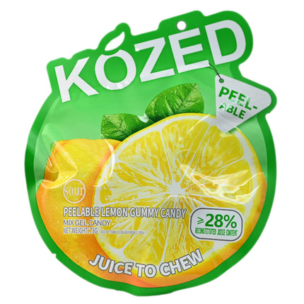 Kozed Peelable Gummy Candy - Sour Lemon - 75g