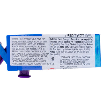 Kidsmania Grab Pop Toy w/ Candy - 1pc