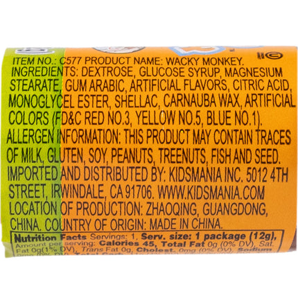 Kidsmania Wacky Monkey Toy w/ Candy - 1pc