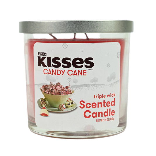 Hershey's Kisses Candy Cane Triple Wick Candle - 14oz