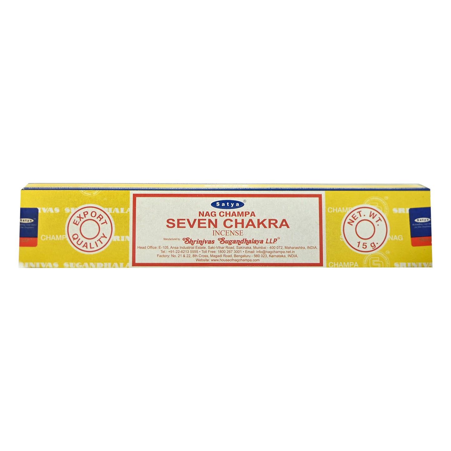 Satya Seven Chakra Incense 15g Box