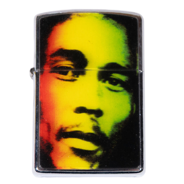 Metal Flip Lighter (w/o Fuel) - Marley Face Holographic Design