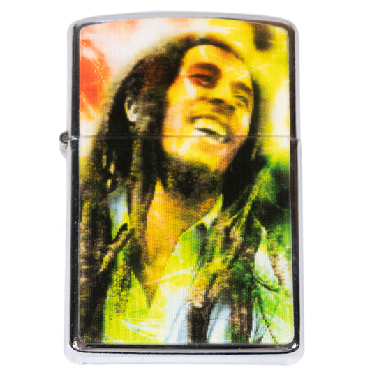 Metal Flip Lighter (w/o Fuel) - Marley Smile Holographic Design