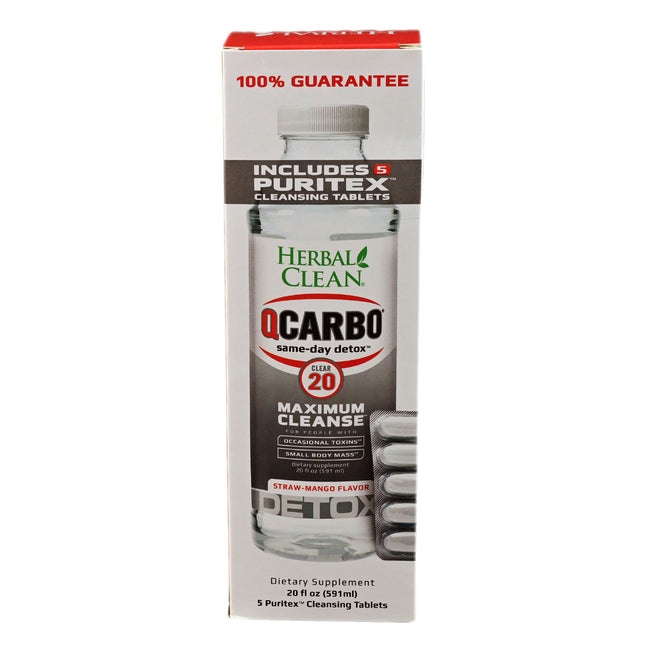 Herbal Clean QCarbo Clear 20 Detox - Straw-Mango - 20oz