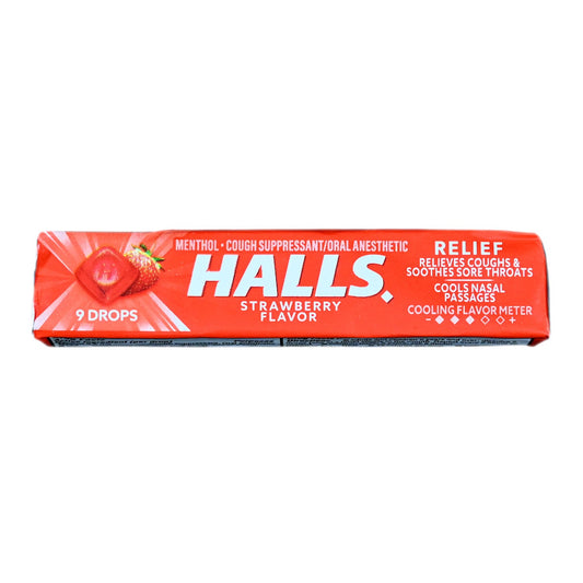 Halls Relief Strawberry Cough Drops - 9ct