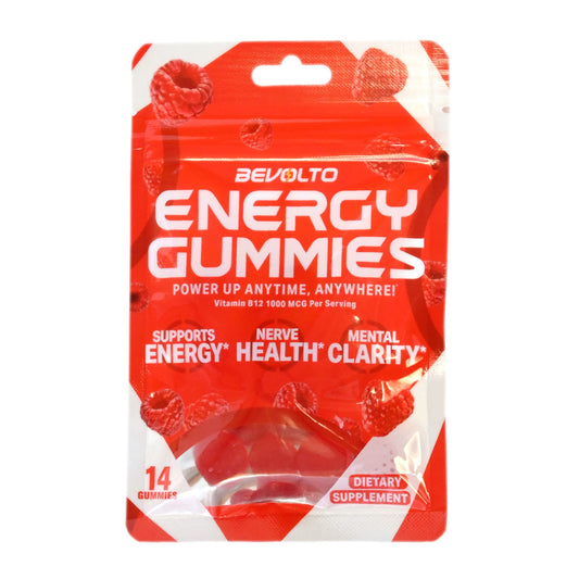Bevolto Energy Gummies with B12 - Raspberry - 14ct
